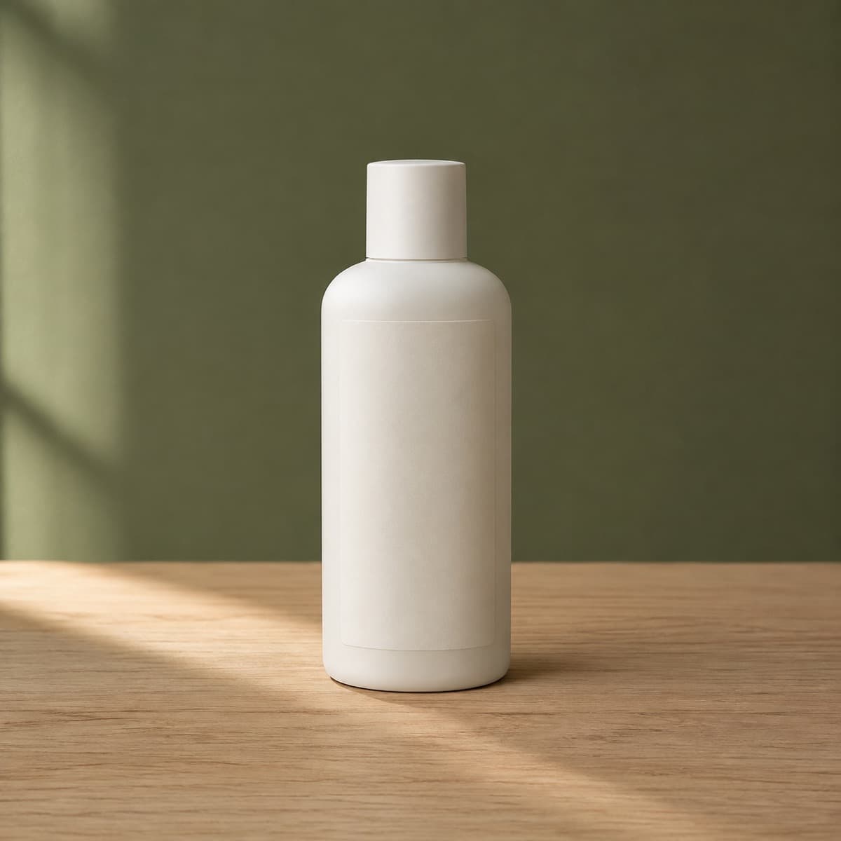 UV & Fade Guard 200 ml — wax-white packaging on an oak surface against a moss-green background